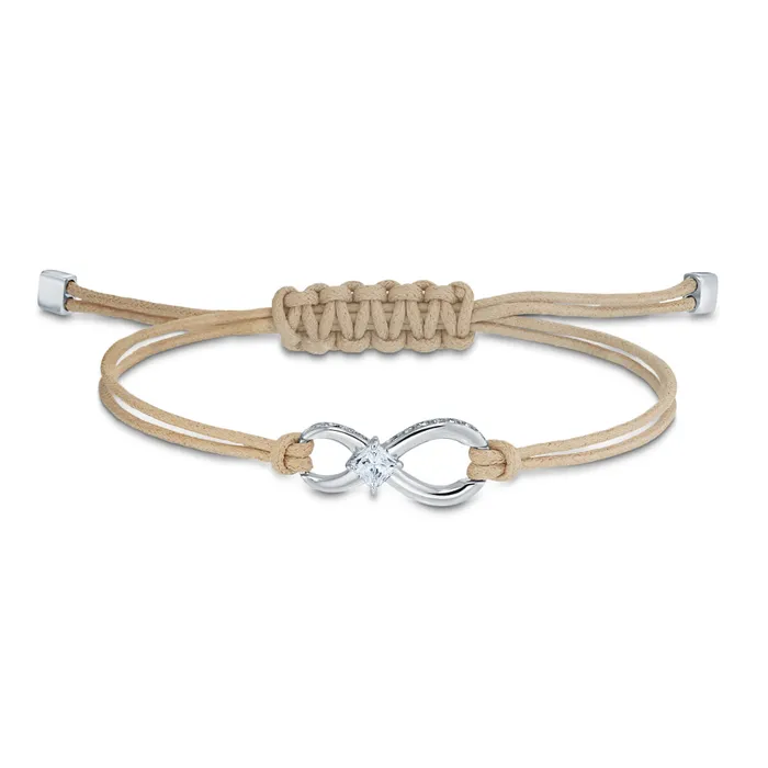 Swarovski Swarovski Swarovski Infinity Bracelet Beige Rhodium Plated Bracelets