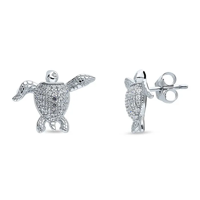 Turtle CZ Necklace and Earrings in Sterling Silver BERRICLE Necklaces