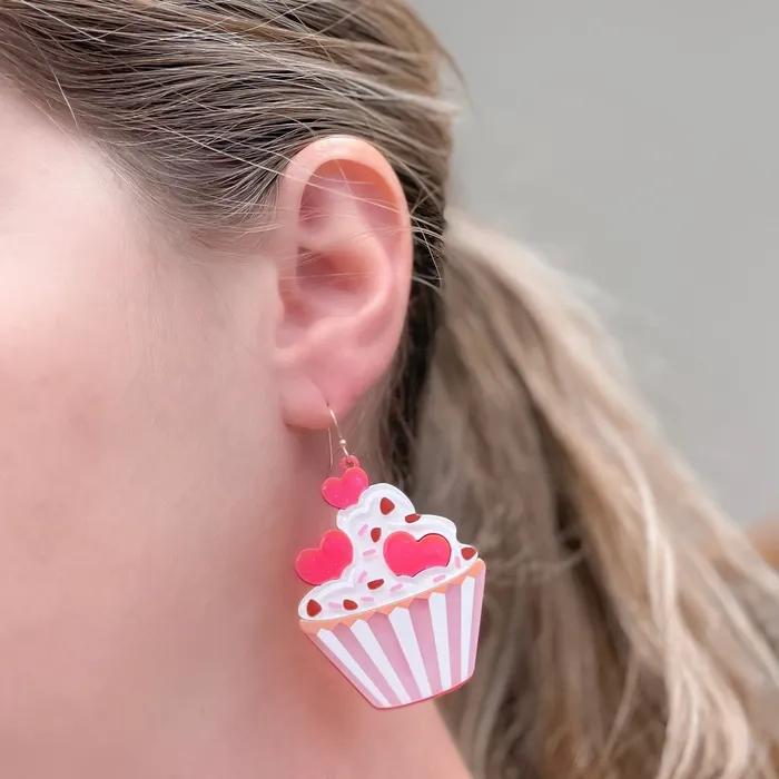 Valentines Cupcake Dangle Earrings Prep Obsessed VP Earrings