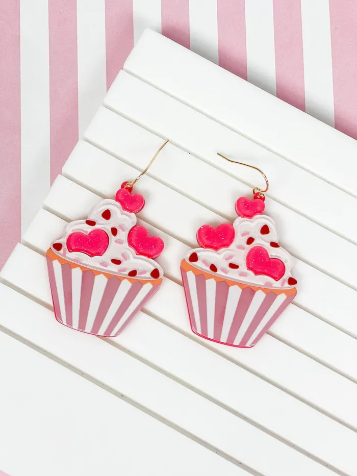 Valentines Cupcake Dangle Earrings Prep Obsessed VP Earrings Valentines Cupcake Dangle Earrings Prep Obsessed VP Earrings