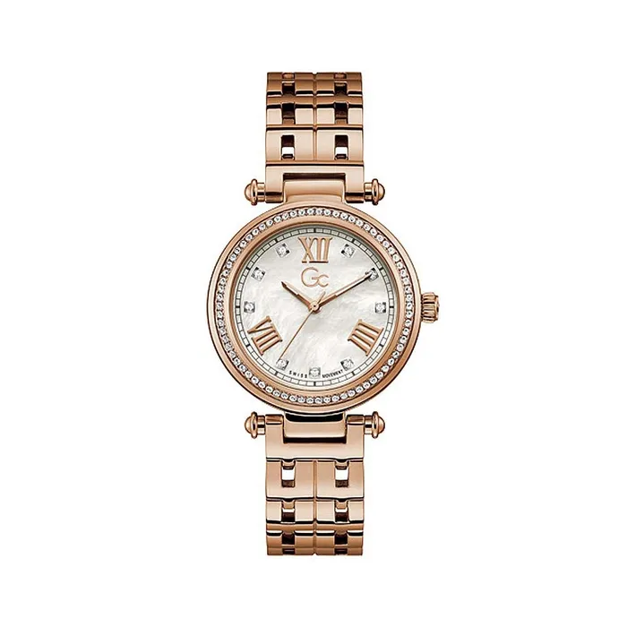 Watches Gc Ladies Watch With Mother Of Pearl Dial Stone On The Bezel Gc