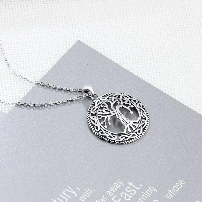 WickedAF 925 Sterling Silver Tree of Life Pendant Necklace Necklaces