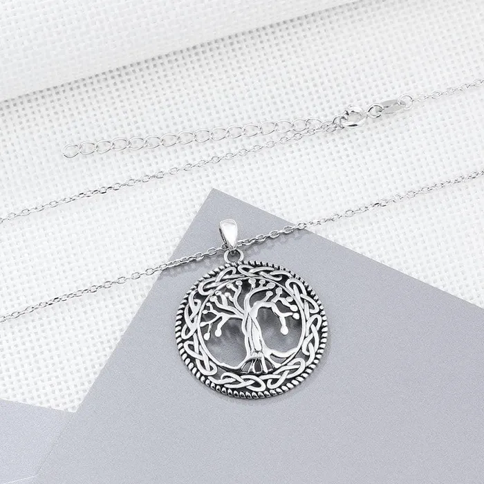 WickedAF 925 Sterling Silver Tree of Life Pendant Necklace Necklaces