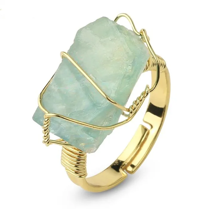WickedAF Rings Natural Crystal Wire Wrapped Ring