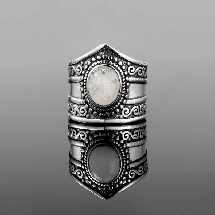 WickedAF Rings S925 Sterling Silver Rainbow Moonstone Ring