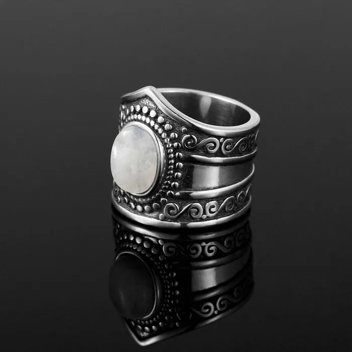 WickedAF Rings S925 Sterling Silver Rainbow Moonstone Ring