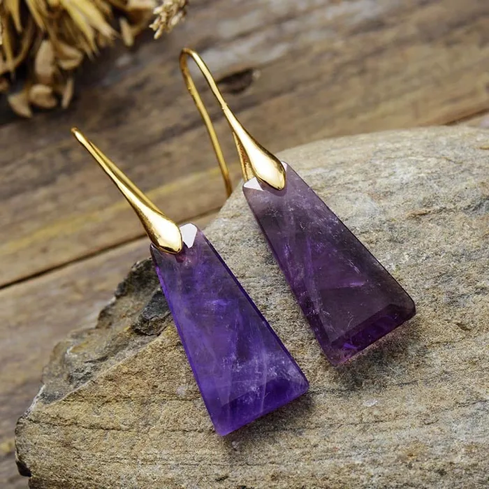 wickedafstore Earrings Earth Stone Dangle Earrings