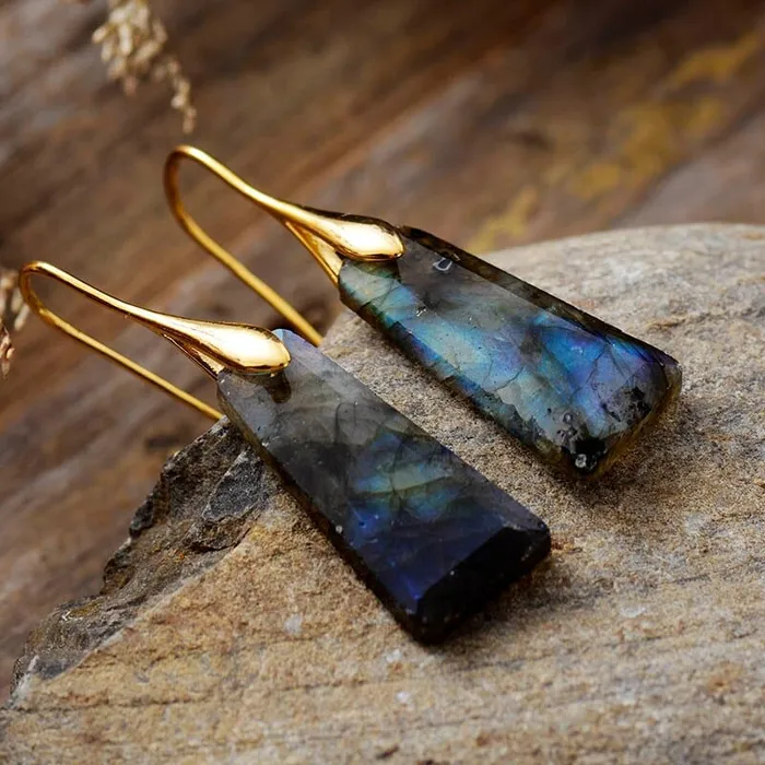 wickedafstore Earrings Earth Stone Dangle Earrings