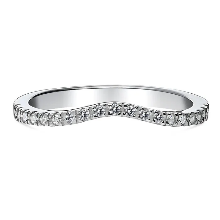Wishbone CZ Eternity Ring in Sterling Silver BERRICLE Rings