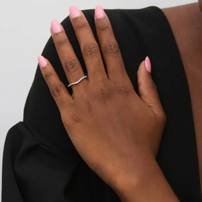Wishbone CZ Eternity Ring in Sterling Silver BERRICLE Rings