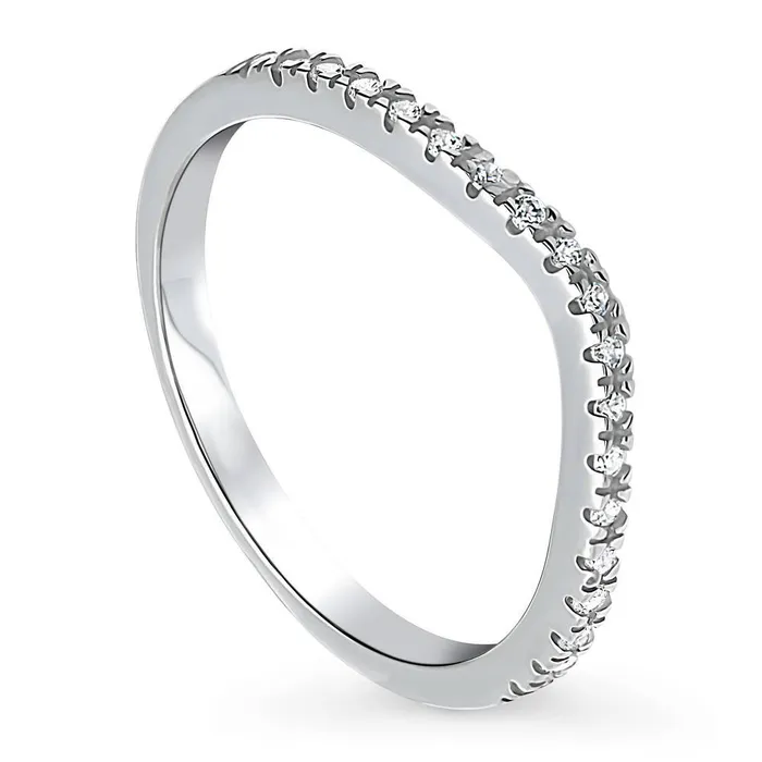 Wishbone CZ Eternity Ring in Sterling Silver BERRICLE Rings